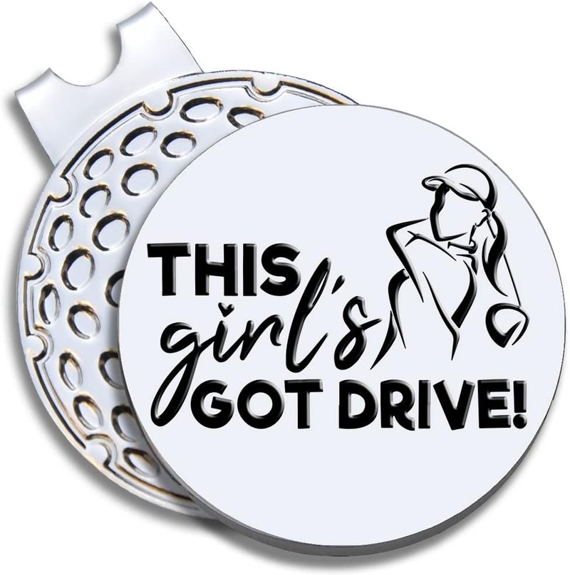 GEYGIE Strong Woman Golfer Ball Marker with Magnetic Hat Clip, Funny Golf Accessories Gifts for Proud Women, Novelty Birthday Gifts for Women Golfer Fan - Image 1